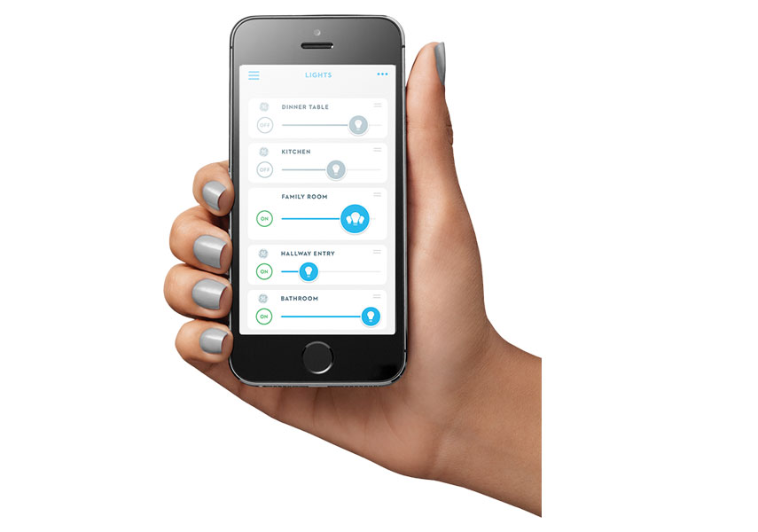 mobile application screenshot for smart home light